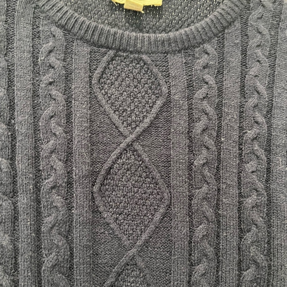 Jessica Simpson Charcoal Cable Knit Crewneck Sweater